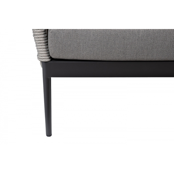 39AR-10628 Диван темно-серый двухместный "Марра" 177,5*81,5*83см, оплетка"сеть"