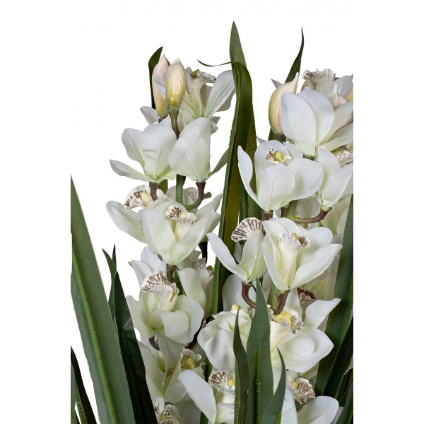 29BJ-911-45 Орхидея CYMBIDIUM искусств. белая в горшке h110 см