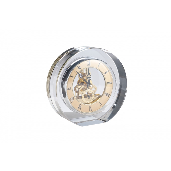 C81072 Часы настольные круглые, 12*5.3*12 см. цвет золото