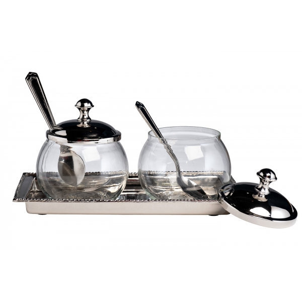 95IM-15250 Емкость д/хранения стекло/нерж.сталь (набор 2 шт на подставке)