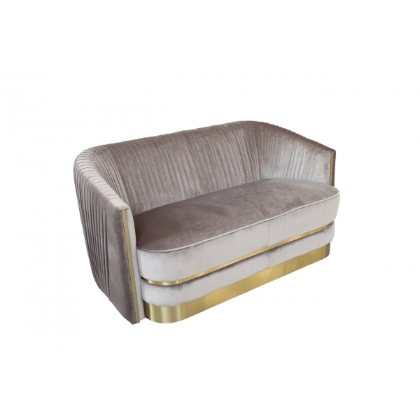 87YY-1890-2 BRN Диван двухместный велюр серо-коричн. 156*91*83см