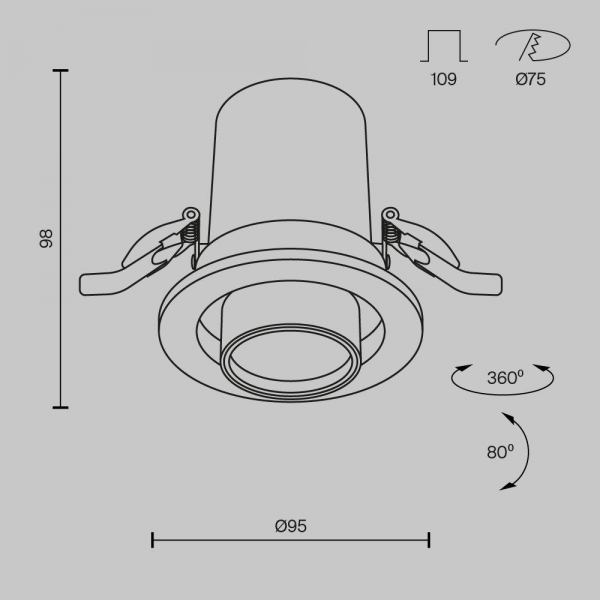 Встраиваемый светодиодный спот Maytoni Technical Hidden DL045-01-10W3K-W