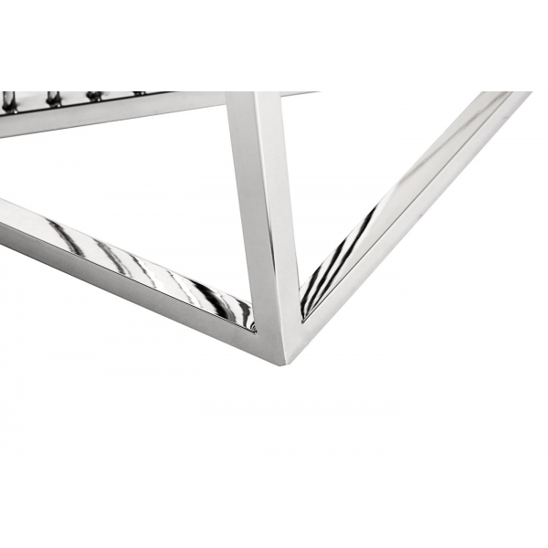 13RXET8082L-SILVER Стол журнальный стекло черн./серебро 38*38*70
