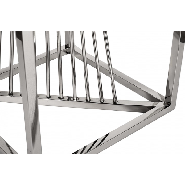 13RXET8082L-SILVER Стол журнальный стекло черн./серебро 38*38*70