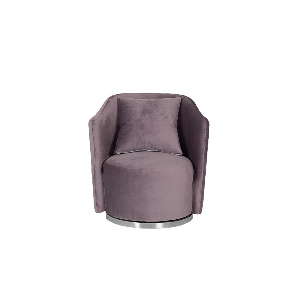 Кресло Verona вращающееся, велюр лиловый Bel13/хром 70*77*80см