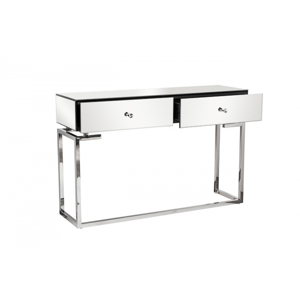 KFG075 Консоль зеркальная с двумя ящиками 120*35*77см