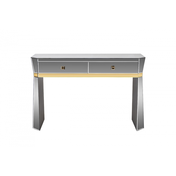 KFG125 Консоль 2 ящика с золотистой отделкой 120*42*79см