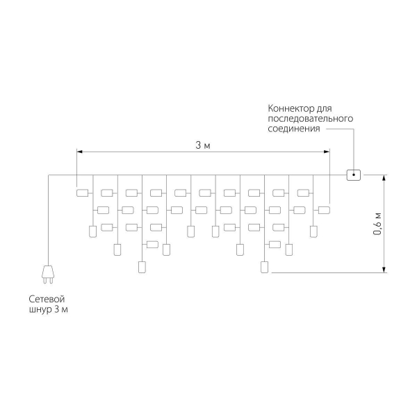 Уличная светодиодная гирлянда Eurosvet бахрома 230V 100-102 белый