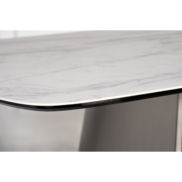 160KD-60060 Стол обеденный, керамика Johannesburg белая 200*100*75см