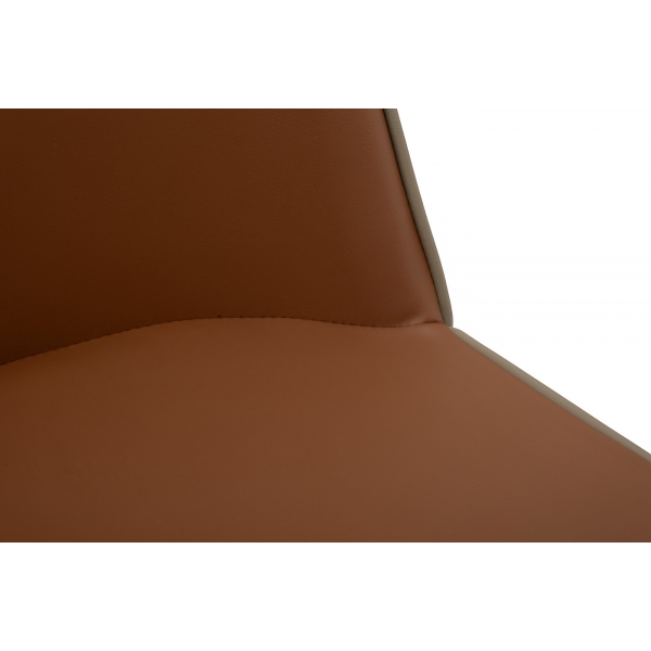 163YH-06995 Стул обеденный экокожа терракота/бежевый 55*45*82см