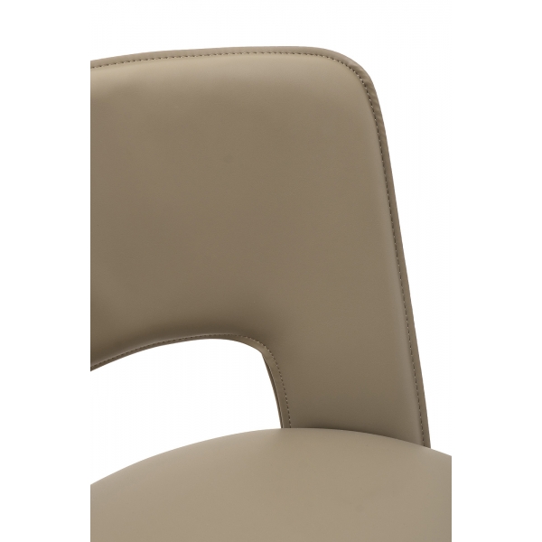 163YH-16574 Стул барный экокожа бежевый+бронза 43*46*93см