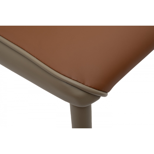 163YH-06995 Стул обеденный экокожа терракота/бежевый 55*45*82см