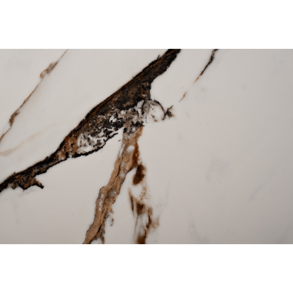 76AR-77200 Стол обеденный овальный керамогранит белый 200*90*75см