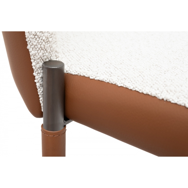 160KD-80070 Стул обеденный, экокожа кремовый/терракота 63*54*83см