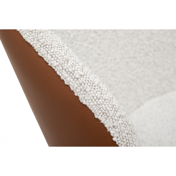 160KD-80070 Стул обеденный, экокожа кремовый/терракота 63*54*83см