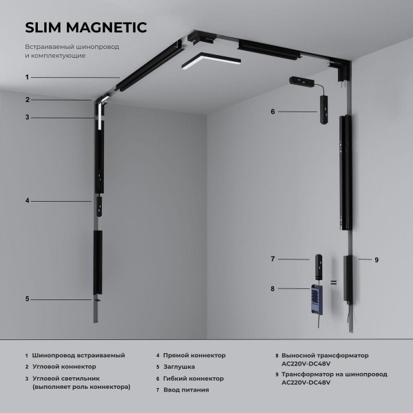 Встраиваемый шинопровод Elektrostandard Slim Magnetic 85208/00 a067495