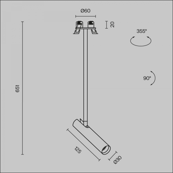 Подвесной светодиодный светильник Maytoni Technical Focus T P141RS-L125-6W4K-W