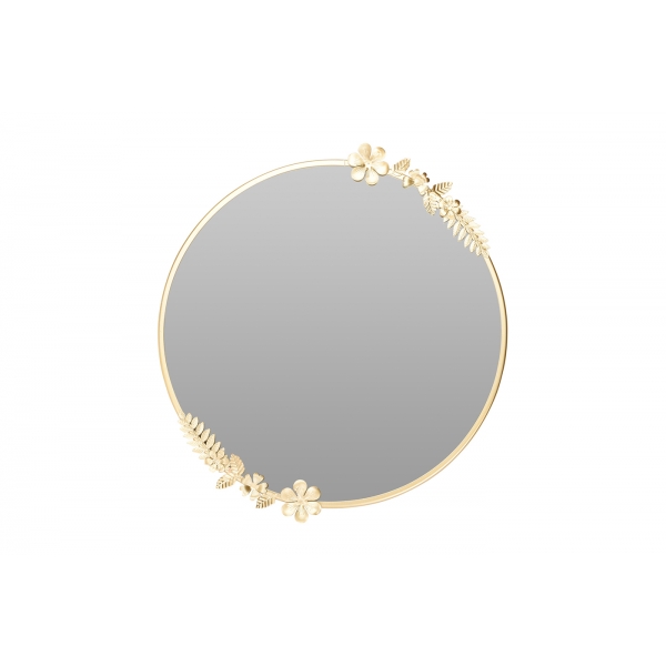 AAE324560 Зеркало круглое с цветами d40см золото