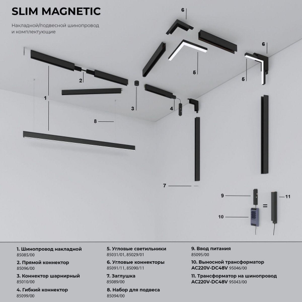 Трековый светодиодный светильник Elektrostandard Slim Magnetic Uno 85126/01 a065481