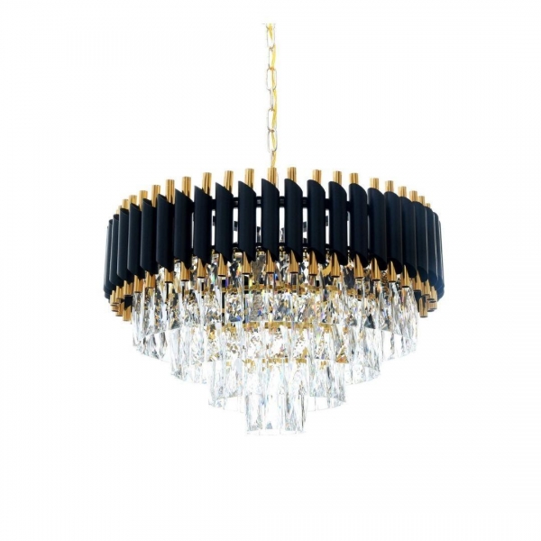 Подвесная люстра Lumina Deco Funneli LDP 6003-550 BK+F.GD