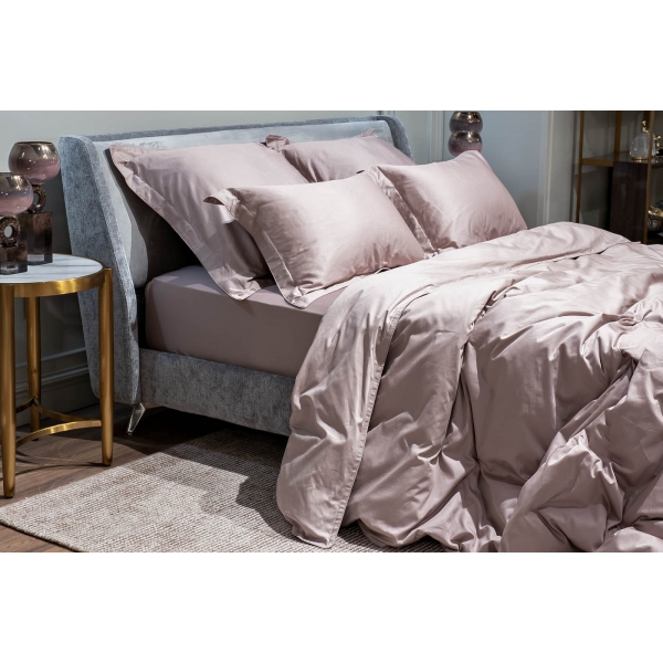 130HB-FSH18030-PROS ROS Простыня на резинке сатин пудреная роза 180*200*30