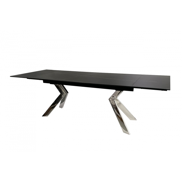 83MC-STOL-1756 CH Стол обед. расклад. керам. черный 240(160)*90*76см