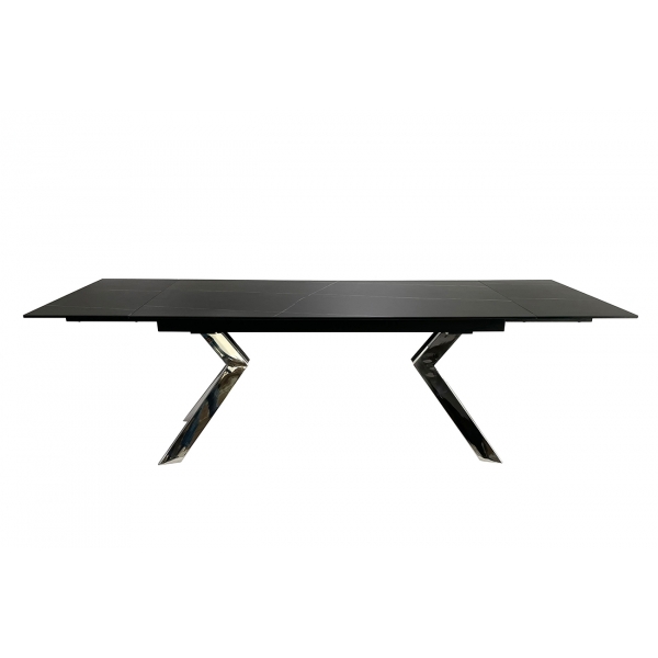 83MC-STOL-1756 CH Стол обед. расклад. керам. черный 240(160)*90*76см