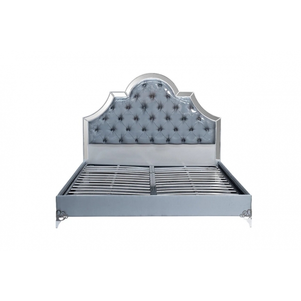 KFC1096 Кровать с зеркальн. вставками серо-гол. 1870*2075*1500мм