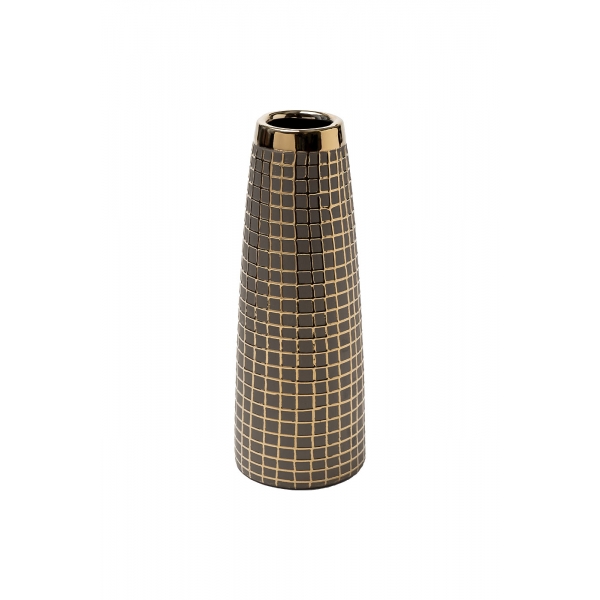 18H7732-S Ваза керамическая c золотым декором d9*24см