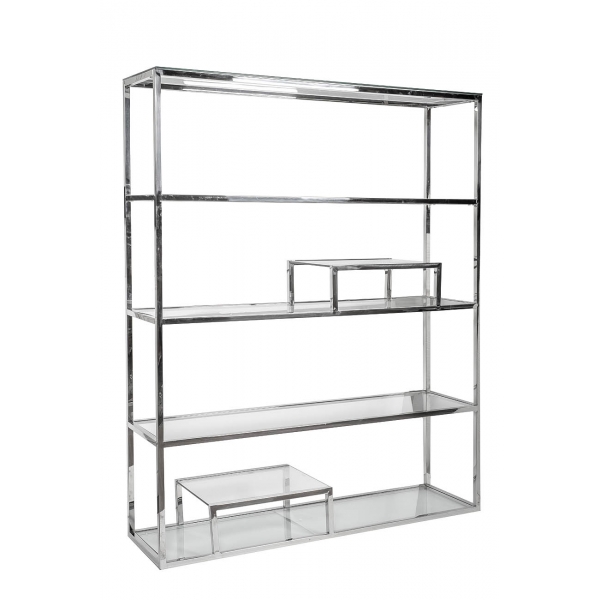 GY-SH8005 Стеллаж стекло прозр./хром 140*38*180см