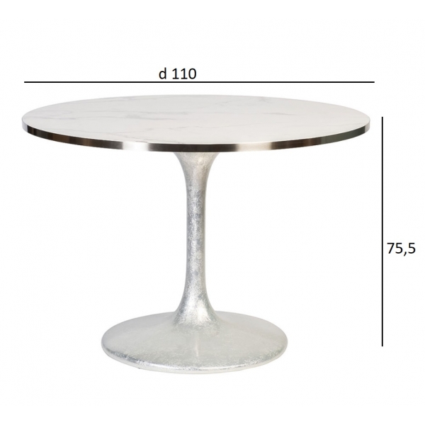 33FS-21009STOL/OB Стол обеденный Misty White d110*75,5см