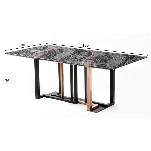 45EX-DT175 Стол обеденный "Марсель" 180х100х76см, топ мраморный