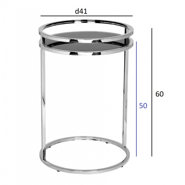 47ED-07900 Стол журнальный черное стекло/хром d41*60см