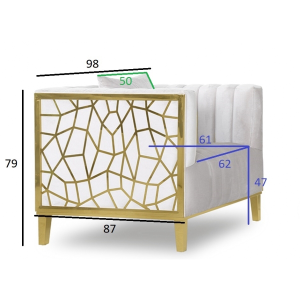 102AN-KRES-8681-SER Кресло Basel, велюр серый 98*87*79см