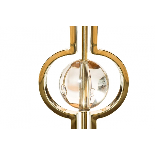 13RXET6034-GOLD Стол журнальный стекло коричн./золото 50*50*60см