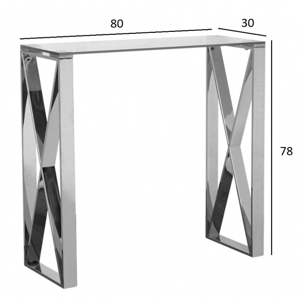 47ED-CST008/80 Консоль прозр.стекло/хром 80*30*78см