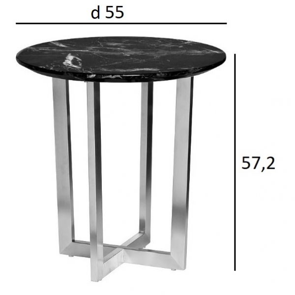 33FS-ET2029-BBS Стол журнальный Pearl White d55*57,2см