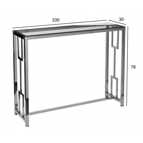 47ED-CST072 Консоль прозр.стекло/хром 100*30*78см