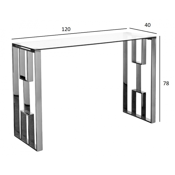47ED-08200 Консоль прозр.стекло/хром 120*40*78см