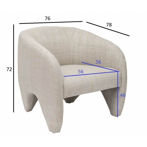 ZW-23081 Кресло Molveno белое 76*78*72см