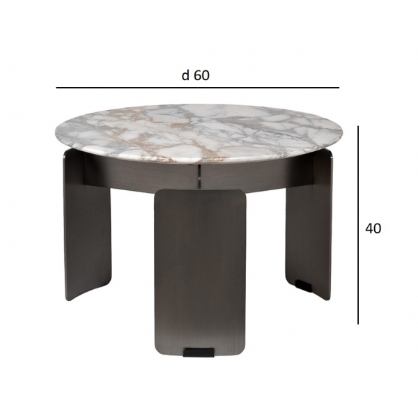 160KD-26501 Стол журнальный, мрамор Arabescato Corchia d60*40см