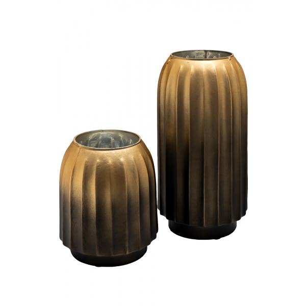 71PN-52240 Ваза декоративная стекл. золотая 14,6*14,6*32см