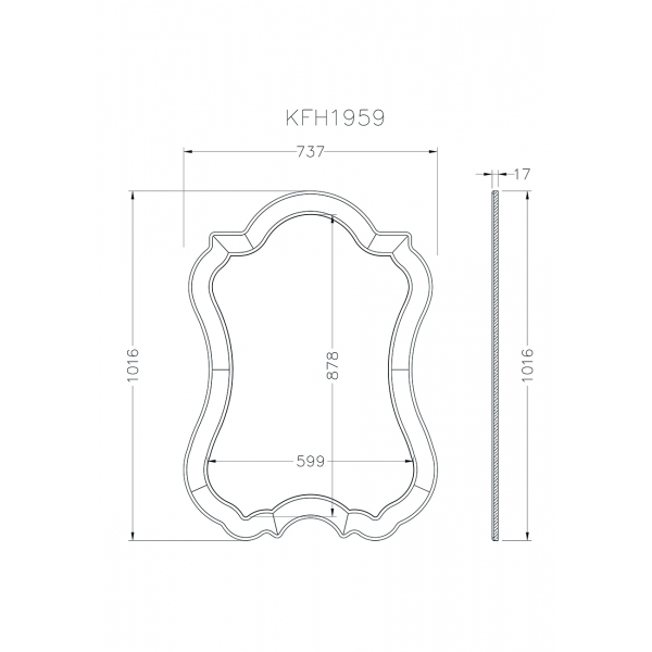 KFH1959 Зеркало 1016*737*17мм