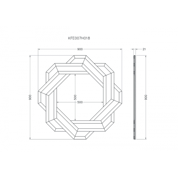 KFE7H018 Зеркало 900х900х21