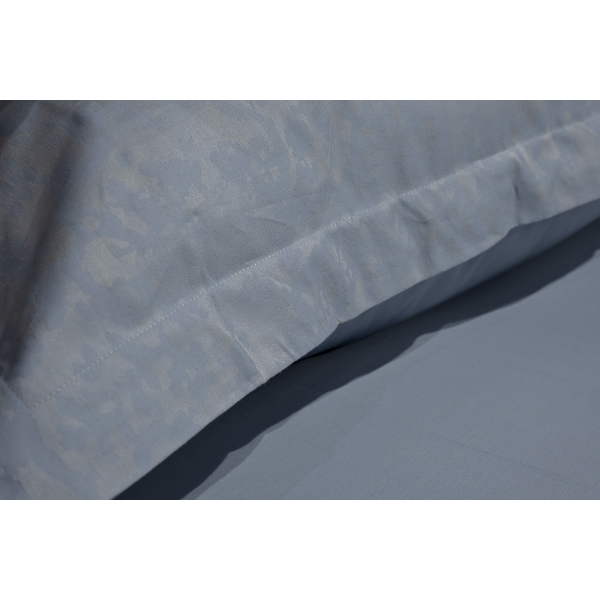 130HB-00036 Простыня на резинке сатин голубой 160*200*30