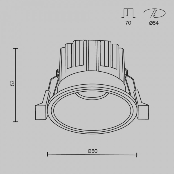 Встраиваемый светодиодный светильник Maytoni Round DL058-7W3K-BS