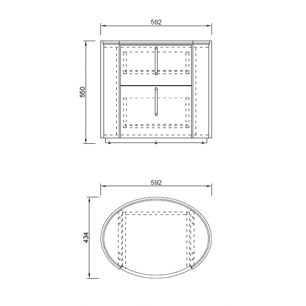 77IP-30200 Тумбочка 2 ящика темный шпон 59*43*55см