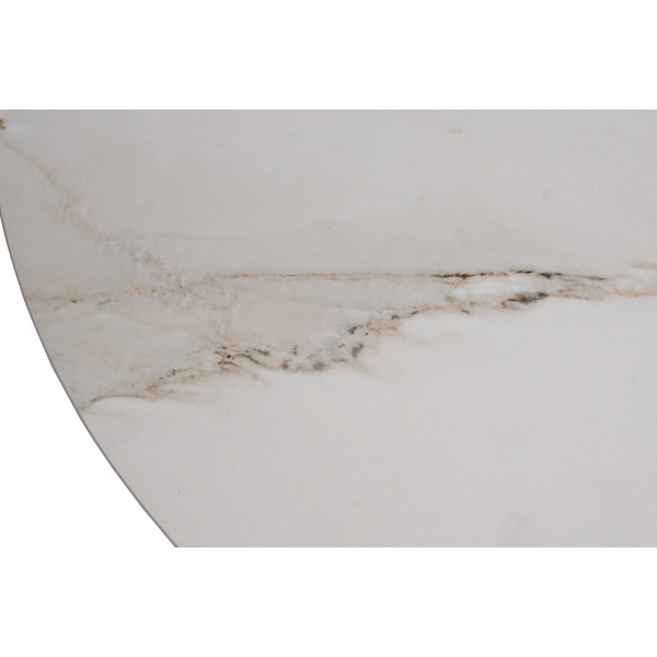 76AR-00910 Стол журнальный керамогранит белый d80*40см