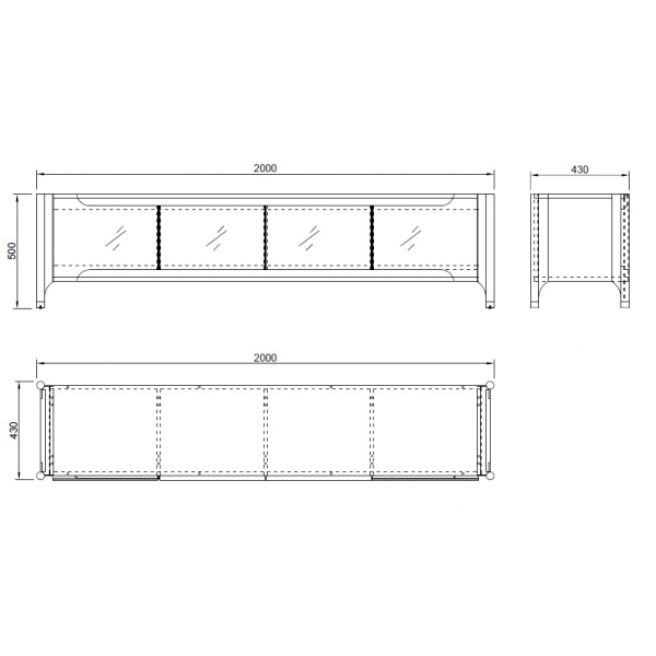 77IP-GD008-TV/1 Тумба под телевизор Grimaldi светлая 200*40*50см