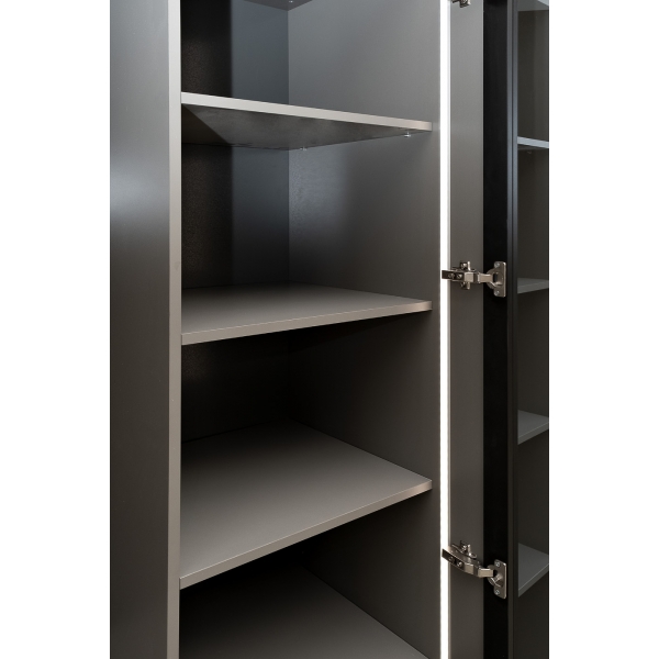 GD-10013-6 Шкаф Alto двухд с полками, цвет серый Кобальт, дверцы стекло(тонир) 100*57*228.5см